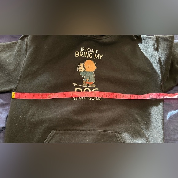 Fun graphic “if I can’t bring my dog” hoody size medium black - Picture 4 of 5
